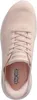 A top-down view of a pink Skechers slip-in sneaker. Voir les images du produit