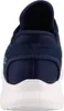 The back view of a navy blue Skechers sneaker with a white sole. Produktbild-Vorschau