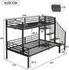 A diagram of a black metal bunk bed with dimensions indicated by numbers and lines. Produktbild-Vorschau