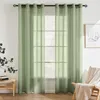 Set di 2 tende trasparenti in voile, color verde salvia, Anteprima dell’immagine prodotto 1