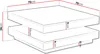A diagram showing the dimensions of two stacked coffee tables. Anteprima dell’immagine prodotto