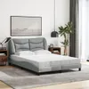 vidaXL Bett mit Matratze "Hvar" Hellgrau 120x200 cm Stoff Produktbild-Vorschau 2