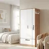 MinteLiv Kleiderschrank 2-türig Weiß/Eiche-Optik 49 cm Produktbild-Vorschau 3