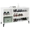 vidaXL Portascarpe bianco lucido 102x36x60 cm Materiale a Anteprima dell’immagine prodotto 4