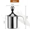 Manuelle Milchschaum, 800ml Edelstahl Milk Frother Produktbild-Vorschau 2