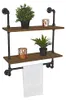 Regal Wandregal Industriestil 2 Ebenen Holz Rohr Produktbild-Vorschau 9