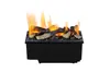 A black electric fireplace insert with artificial logs and flames, shown against a white background. Produktbild-Vorschau
