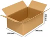 An open cardboard box with dimensions indicated. Podgląd zdjęcia produktu