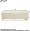 A diagram showing the dimensions of a cream-colored bench. Podgląd zdjęcia produktu