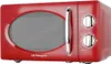 A red Orbegozo microwave oven is shown from a front-side angle against a white background. Anteprima dell’immagine prodotto