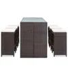 vidaXL 7-tlg. Gartenbar-Set mit Auflagen Poly Rattan Braun Produktbild-Vorschau 2
