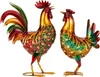 Hahn und Henne Set Metallfiguren 43cm/48cm Bauernhof Haus Produktbild-Vorschau 1