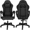 A black office chair is shown from the front and back. Voir les images du produit