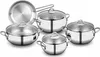 Korkmaz Tombik A1800 9-teilige Kochtopfset Silber Náhled obrázku produktu