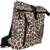 Kleiner Rucksack Braun Leo-Optik Rolltop mit gepolsterten Produktbild-Vorschau 1