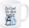 Zu cool für die Welt Pinguin mit Sonnenbrille Kaffeebecher Produktbild-Vorschau 1
