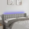 vidaXL LED Kopfteil Hellgrau 147x16x78/88 cm Stoff - LED Produktbild-Vorschau 2