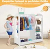 Kinderkleiderschrank mit Spiegel und Kleiderstange, Kinder Produktbild-Vorschau 3