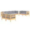 vidaXL 8-tlg. Garten-Lounge-Set mit Grauen Kissen Kiefer Produktbild-Vorschau 4