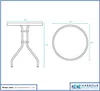 Sussex Runder Garten-Esstisch mit Glasplatte – 60 cm x 70 Produktbild-Vorschau 5