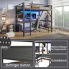Hochbett 160 x 200 cm mit Schreibtisch, Regalen, LED, Produktbild-Vorschau 9