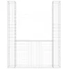 vidaXL Gabionenkorb U-Form mit 2 Säulen Eisen 140x20x200 cm Produktbild-Vorschau 3