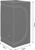 A grey grow tent with dimensions indicated. Náhľad obrázku produktu