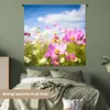 MuchoWow® Wandteppich Wandbehang Blumen - Wiese - Lila - Produktbild-Vorschau 4