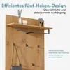 doporro Wandgarderobe, Garderobenpaneel mit 5 Haken, Produktbild-Vorschau 3