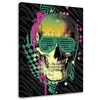 Leinwandbild bunter totenkopf in retro-brille 60x90 cm Produktbild-Vorschau 1