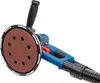 A blue and black power sander with a brown sanding disc is shown against a white background. Náhled obrázku produktu