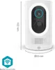 A white smart camera with dimensions indicated. Produktbild-Vorschau