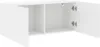A white TV cabinet with two compartments and two doors, one door is open. Produktbild-Vorschau