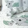 A close-up view of bedding with a koala pattern. Produktbild-Vorschau