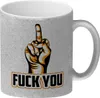 Fuck You Glitzer-Kaffeebecher mit Mittelfinger Motiv Produktbild-Vorschau 1