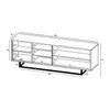 A technical drawing with dimensions of a TV stand. Produktbild-Vorschau