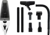 A handheld vacuum cleaner and its accessories are displayed against a white background. Anteprima dell’immagine prodotto