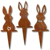 Rostikal Figurines de lapins de Pâques 6,5 x 18 cm Fiches Voir les images du produit 1