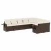 9-tlg. Garten-Sofagarnitur mit Kissen Braun Poly Rattan Produktbild-Vorschau 1