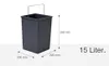 Bidone interno Hailo 1091309 grigio chiaro 15 L 220 x 230 x Anteprima dell’immagine prodotto 4
