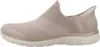 Side view of a single beige Skechers women's sneaker. Podgląd zdjęcia produktu