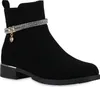 A single black ankle boot with decorative embellishments. Produktbild-Vorschau