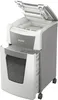 A Leitz IQ Autofeed shredder is shown from a three-quarter front angle, with its top lid open and the collection drawer partially pulled out. Voir les images du produit
