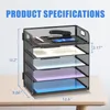 5-Tire Schreibtisch Organizer, Mesh Briefablage mit Griff, Produktbild-Vorschau 2