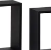 A close-up view of two black geometric shelf units against a white background. Náhled obrázku produktu