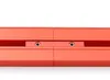 A close-up view of a red aluminum alloy parallel guide for a guide rail, showing the connection mechanism. Náhled obrázku produktu