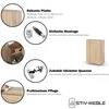 Marketing image showcasing features of a cabinet with close-ups of its components and text descriptions. Voir les images du produit