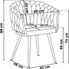 A line drawing of a chair with dimensions indicated by lines and text. Anteprima dell’immagine prodotto