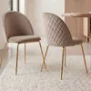 FineBuy Design Esszimmerstühle Beige Samt 2er Set mit Produktbild-Vorschau 1