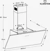 A technical drawing of a range hood with dimensions indicated. Náhľad obrázku produktu